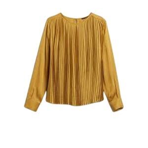 Banana Republic Pleated Satin Blouse – Gold – Size M